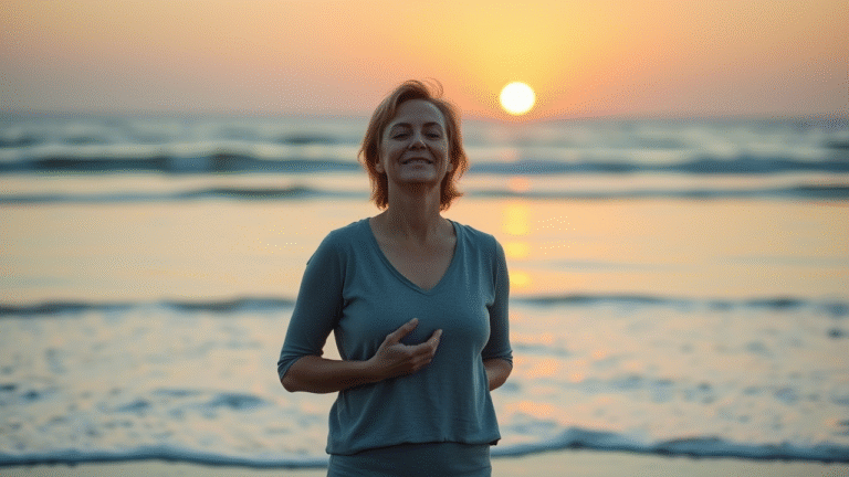 40 year old woman morning routine at sunrise suppscout